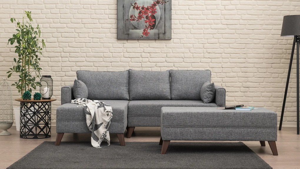 Sofá-Cama de Canto Bella – Cinzento – 205 x 85 x 140 cm