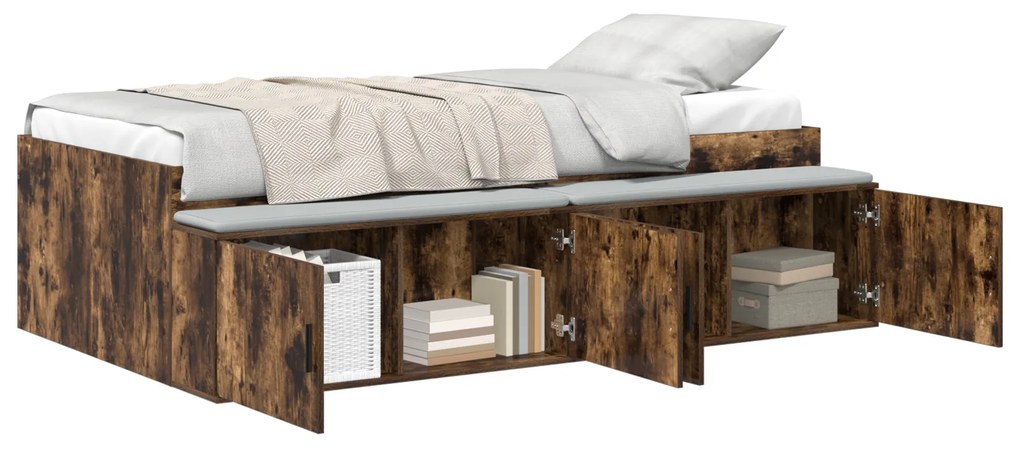 Estrutura de Cama Carvalho Fumado 75x190 cm