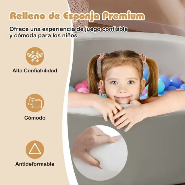 Piscina de bolas de espuma redonda 105 cm para crianças pequenas com 200 bolas Cinza