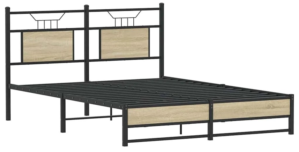 Estrutura cama s/ colchão derivados de madeira carvalho sonoma