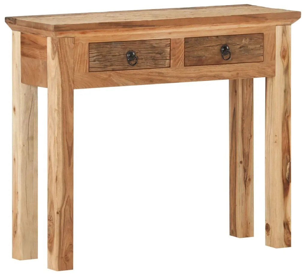 Mesa consola 90,5x30x75 cm madeira acácia e recuperada maciças