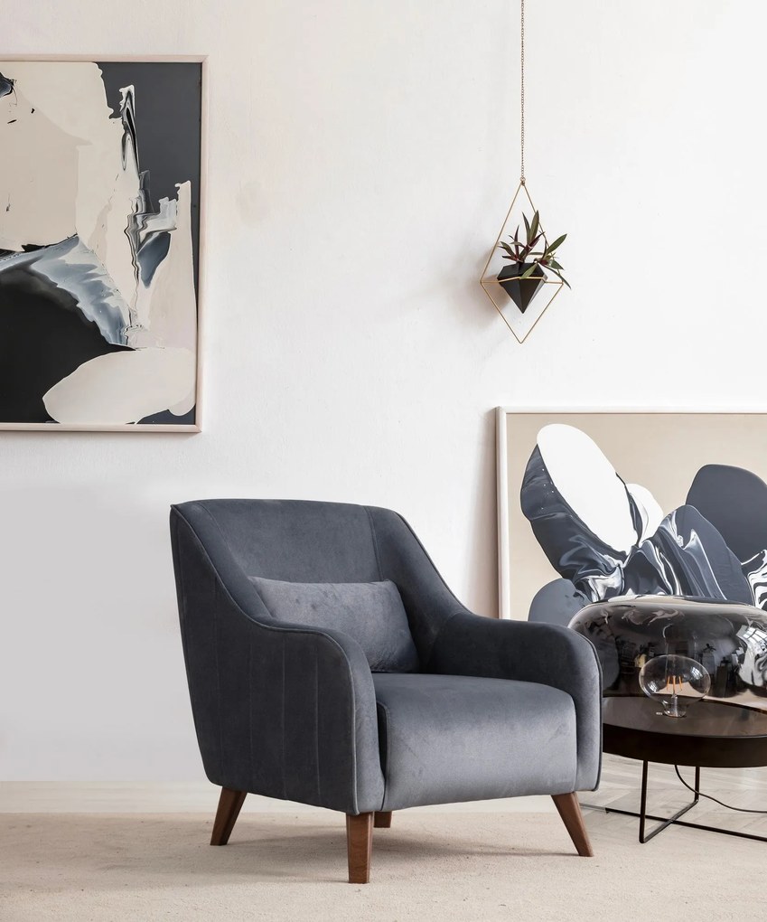 Cadeira Wing Buhara – Cinzento Escuro – 60x81x72 cm