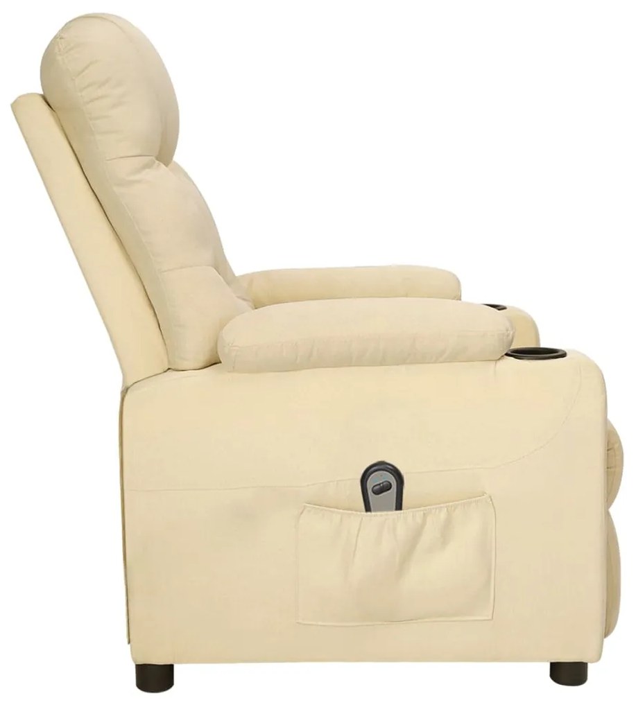 Poltrona reclinável elétrica tecido cor creme