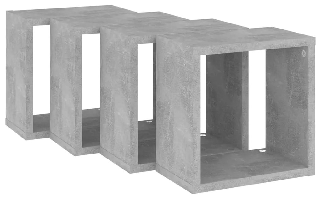 Prateleiras parede forma de cubo 4pcs 26x15x26 cm cinza cimento