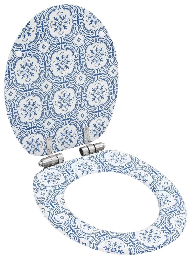 143934 vidaXL Assento de sanita com tampa de fecho suave MDF design porcelana