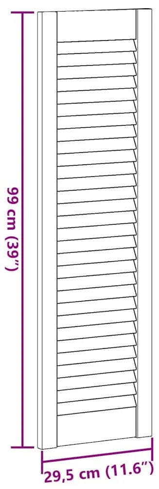 Portas de armário 4 pcs design de persiana 99x29,5 cm branco