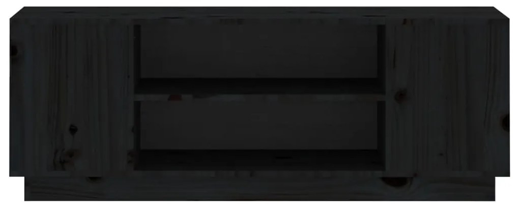 Móvel de TV 110x35x40,5 cm madeira de pinho maciça preto