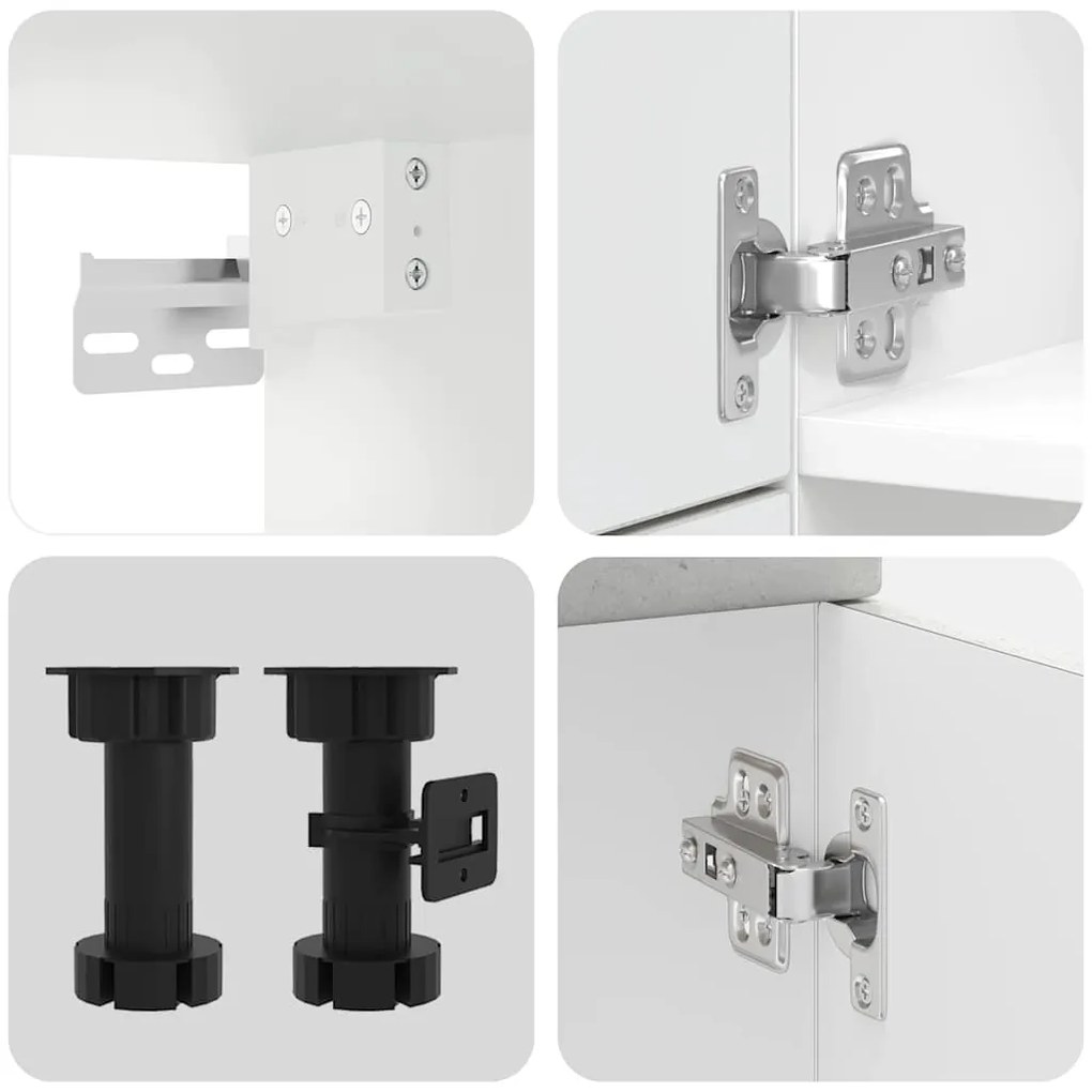 7 peças armário de cozinha conjunto Lucca cinzento cimento