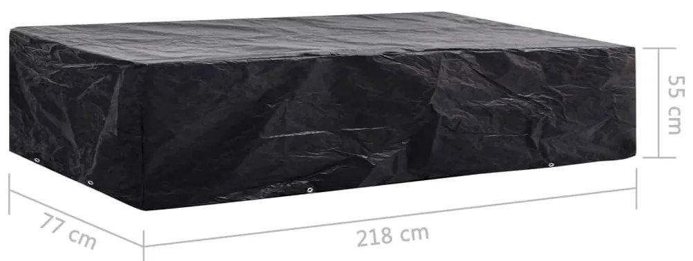 Capa para espreguiçadeira de jardim 2 pcs 8 ilhós 218x77x55 cm