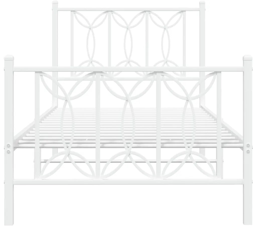 Estrutura de cama com cabeceira e pés 80x200 cm metal branco