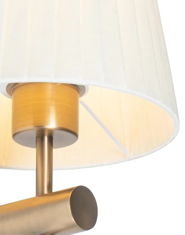 LED Candeeiro de parede inteligente bronze com abajur branco incluindo WiFi A60 - Pluk