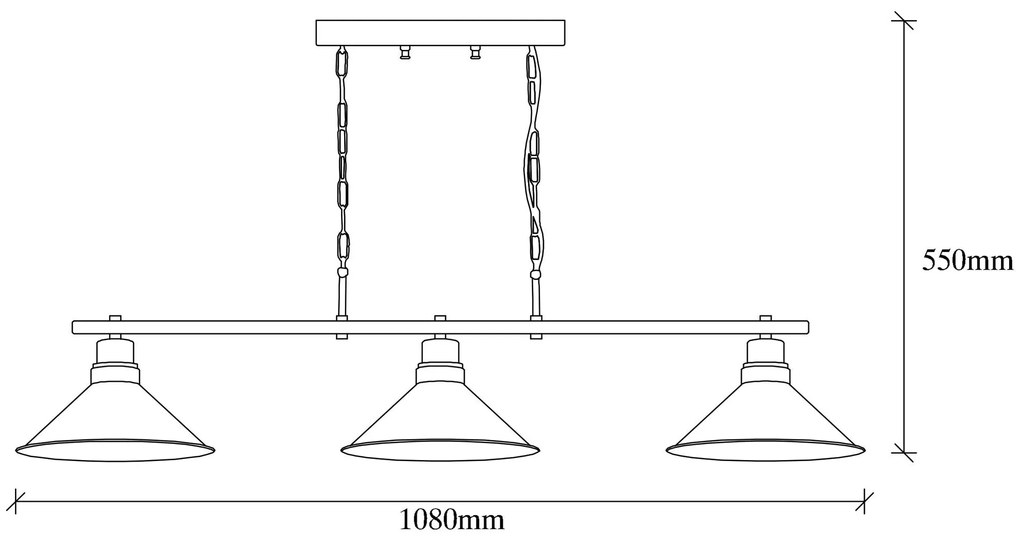 Candeeiro Chandelier Sivani – Preto – 108 x 24 cm