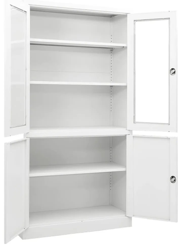 Armário de escritório 90x40x180 cm aço branco