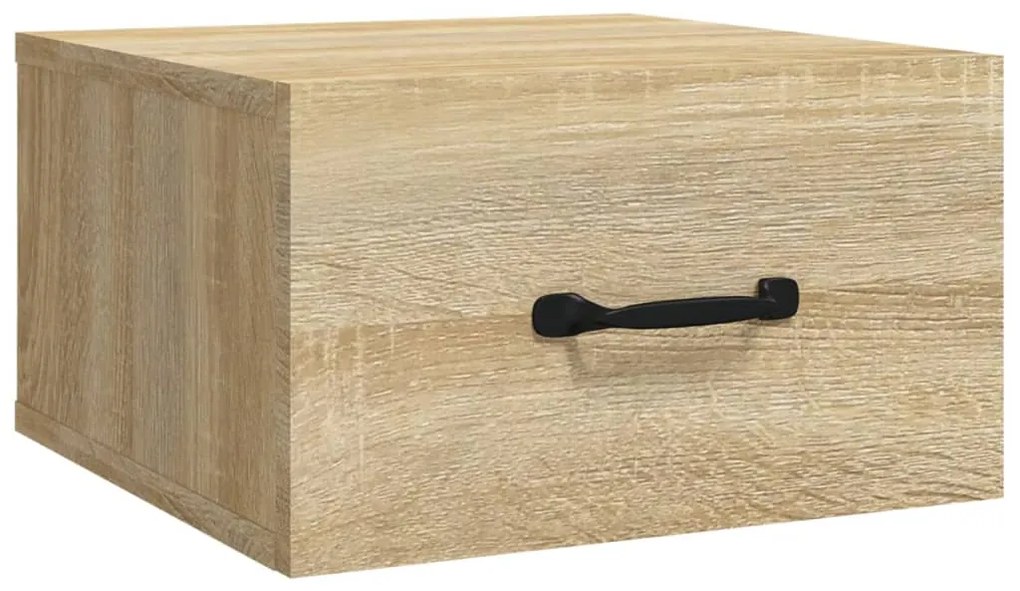 Mesas de cabeceira parede 2 pcs 35x35x20 cm cor carvalho sonoma