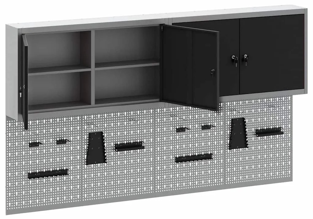 Conjunto de Gabinete e Painel de Ferramentas vidaXL com 6 Peças Montad