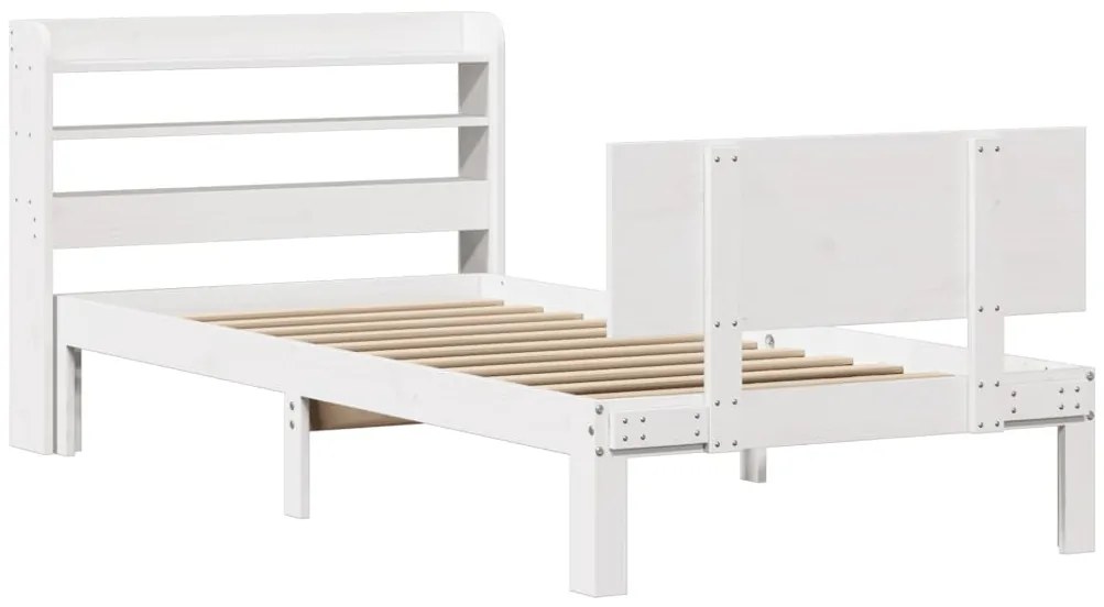 Estrutura de cama c/ cabeceira sem colchão 100x200 cm branco