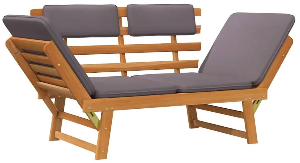 Banco de jardim 2 em 1 c/ almofadão 190cm madeira acácia maciça