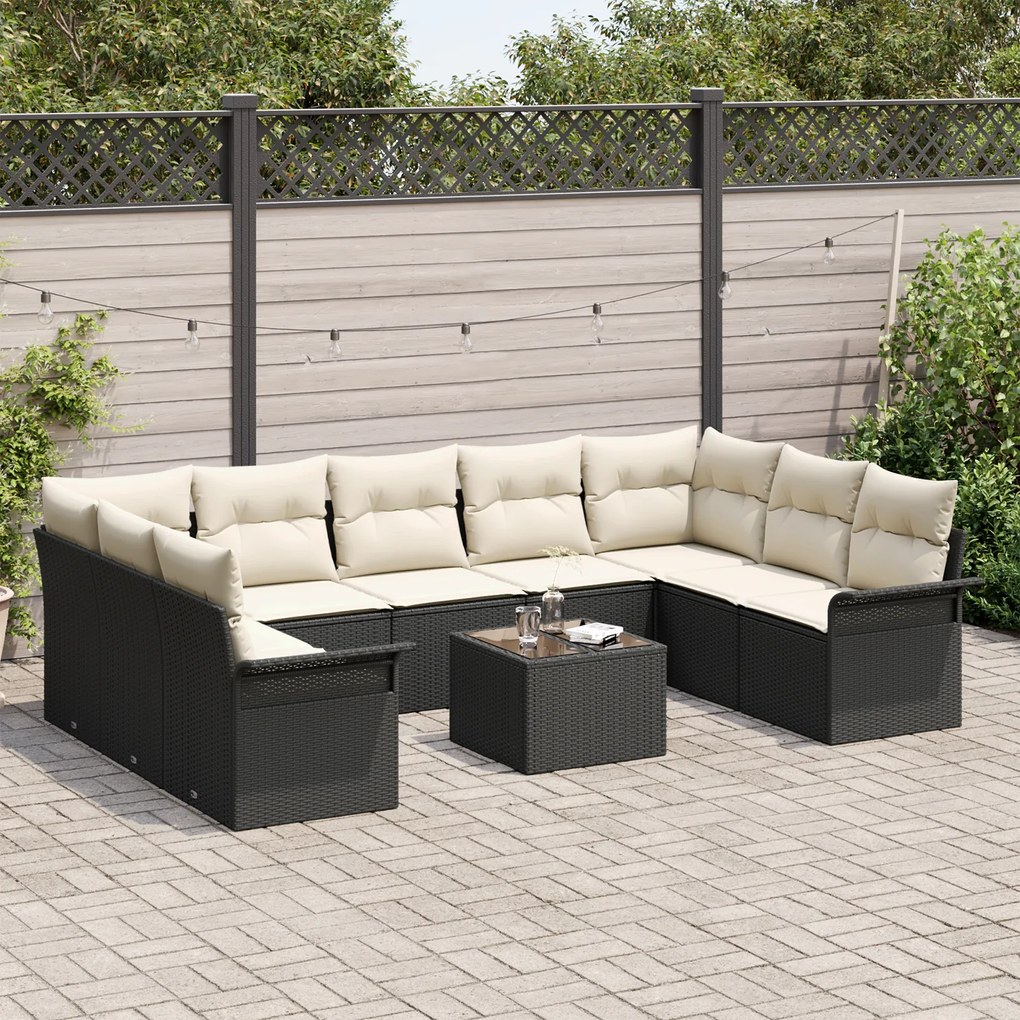 Conjunto de Sofá de Jardim vidaXL de 9 Peças com Almofadas Rattan Sint