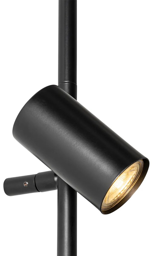 Candeeiro de parede preto com interruptor de pé 3 luzes - Jeana Luxe Moderno