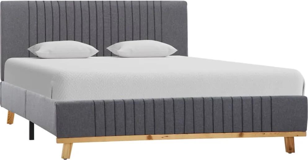 Estrutura de cama 120x200 cm tecido cinzento-claro