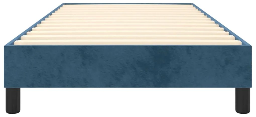 Estrutura de cama sem colchão 100x200 cm veludo azul-escuro