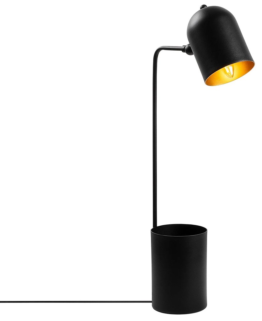 Candeeiro de Mesa Pot – Preto e Dourado – 12 x 27 x 64 cm