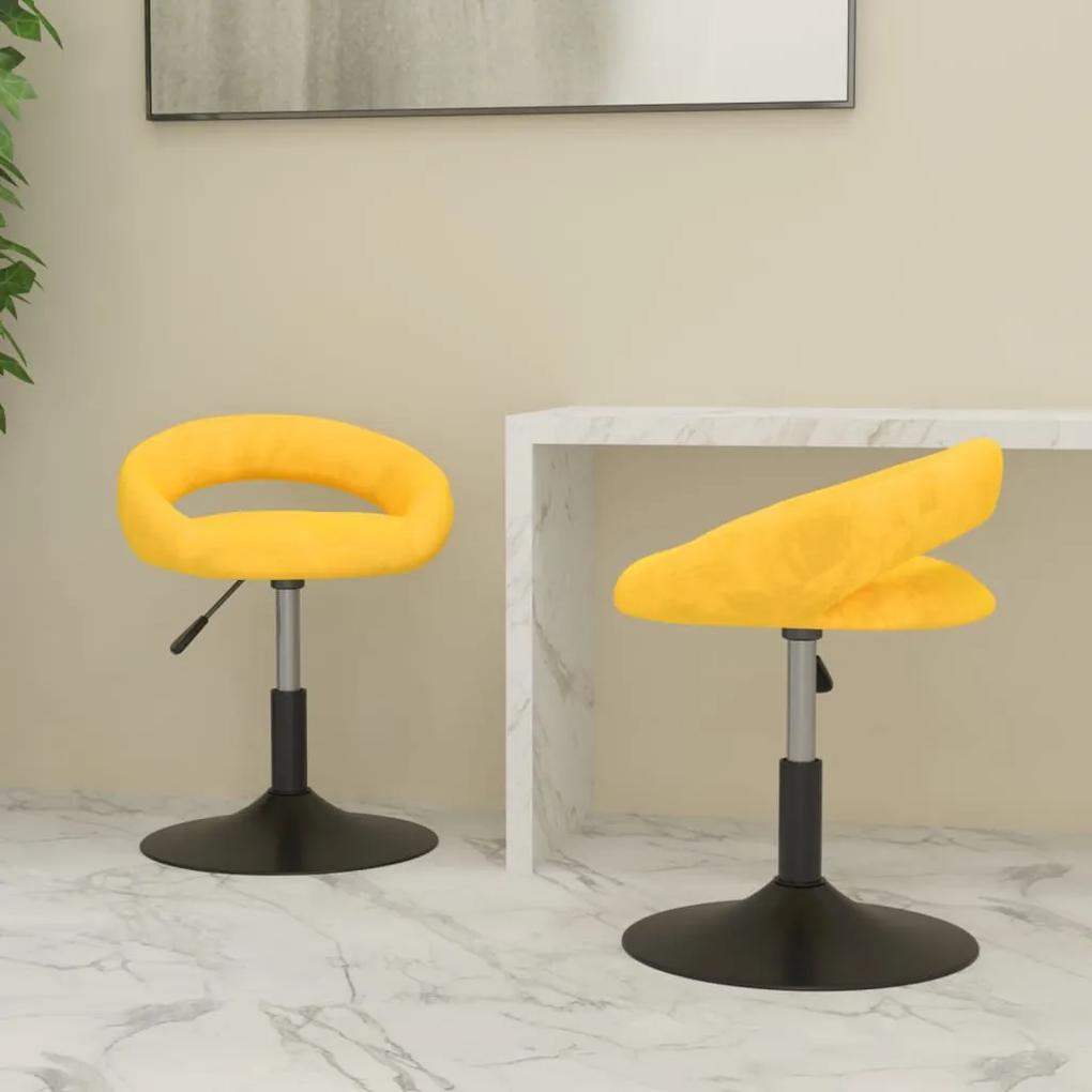 Cadeiras de jantar giratórias 2 pcs veludo amarelo mostarda