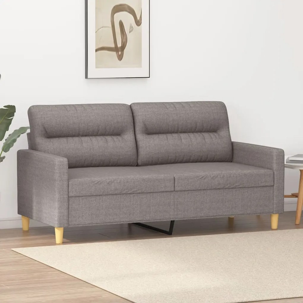 359242 vidaXL Sofá de 2 lugares tecido 140 cm cinzento-acastanhado
