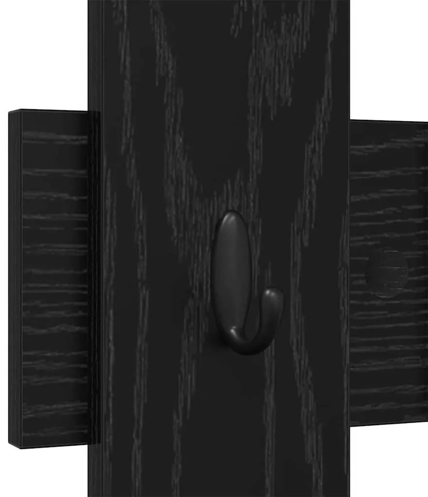 Cabideiro de Parede Carvalho Preto 60 x 3 x 82 cm