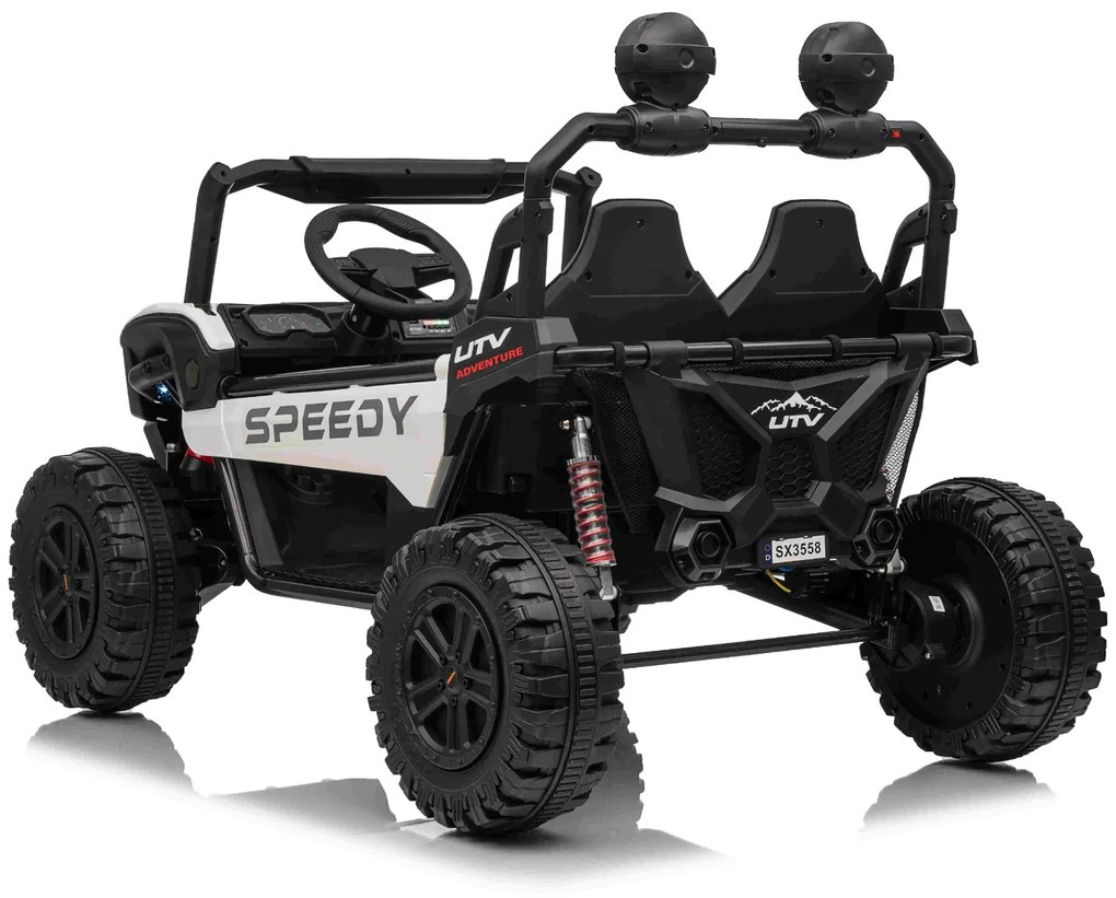 Jipe elétrico para crianças T-REX Ride 4x4, 2 Lugares, 24V, leitor MP3, bateria de lítio, Rodas EVA, controlo remoto, luzes LED Branco
