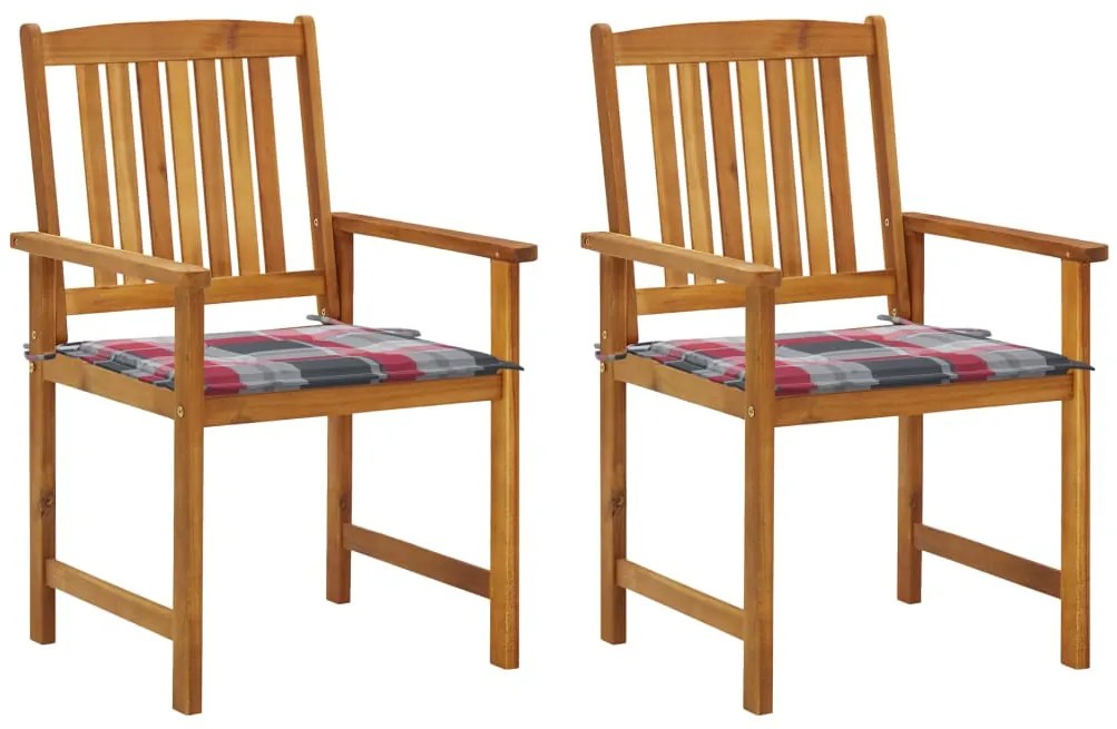 vidaXL Cadeiras de jardim com almofadões 2 pcs acácia maciça