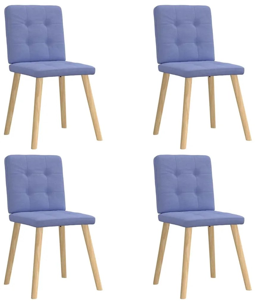 vidaXL Cadeiras de jantar 4 pcs Jeans Tecido Azul