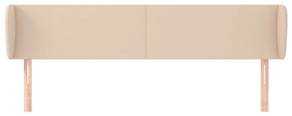 Cabeceira cama abas couro artificial 163x23x78/88 cm cappuccino