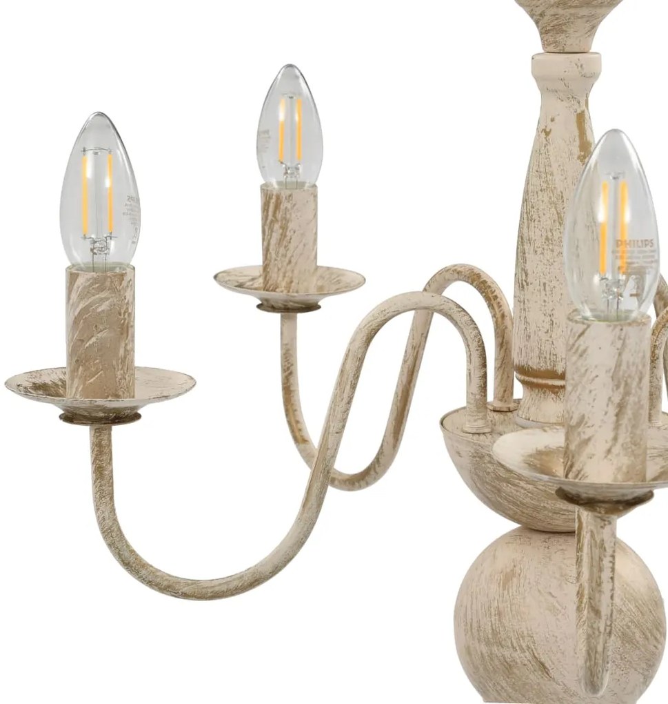 Lustre antigo de 5 lâmpadas E14 branco