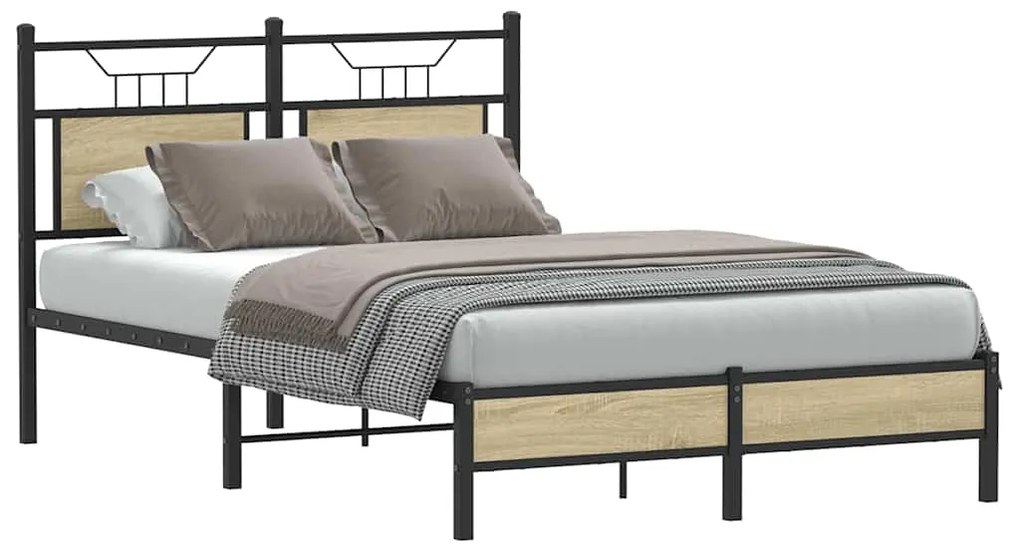 Estrutura cama s/ colchão derivados de madeira carvalho sonoma