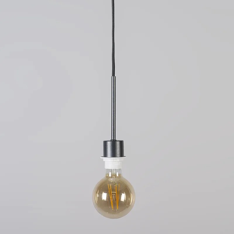 Candeeiro de suspensão moderno preto com abajur 45 cm bege - Combi 1