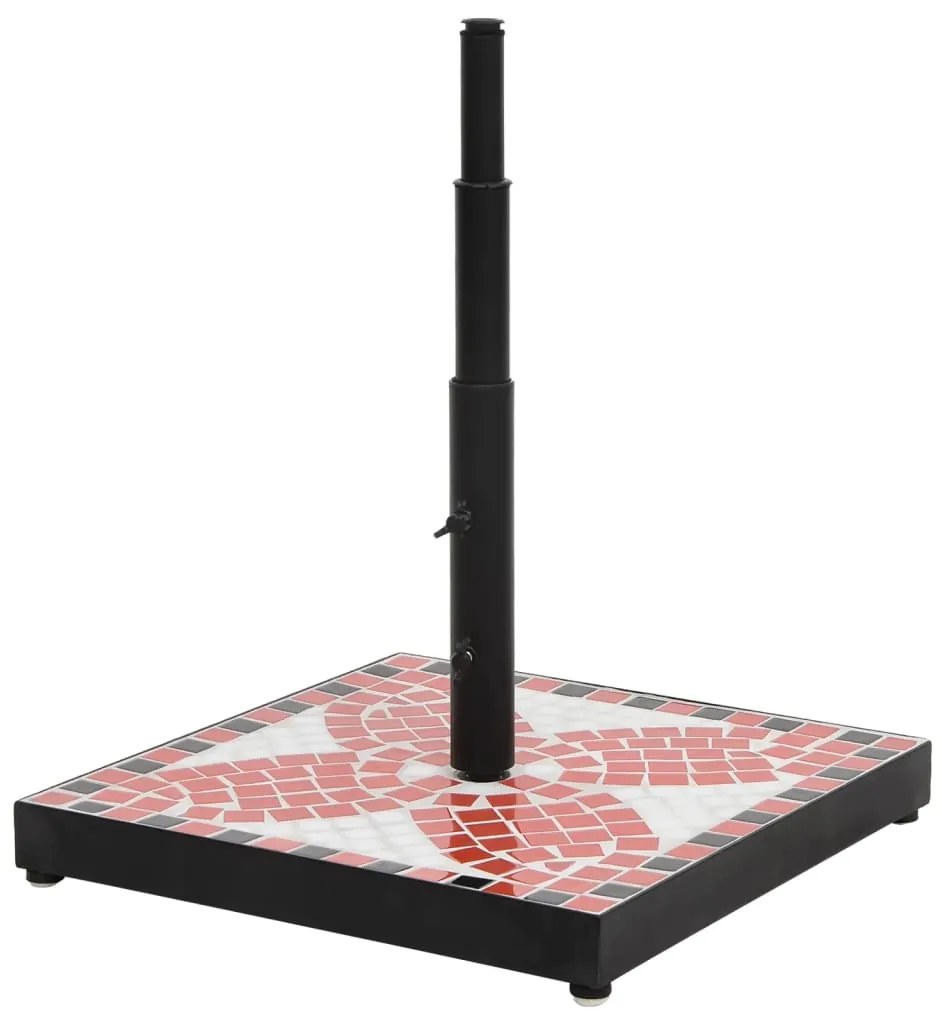 Base para guarda-sol quadrada 12 kg terracota e branco