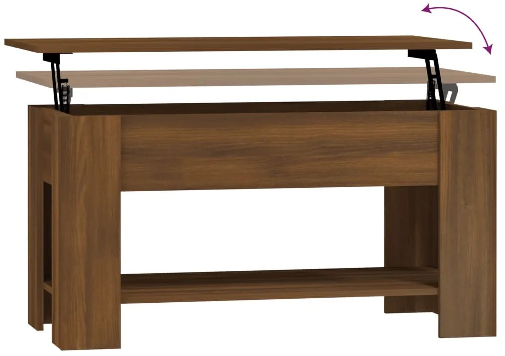 Mesa centro 101x49x52 cm madeira processada carvalho castanho