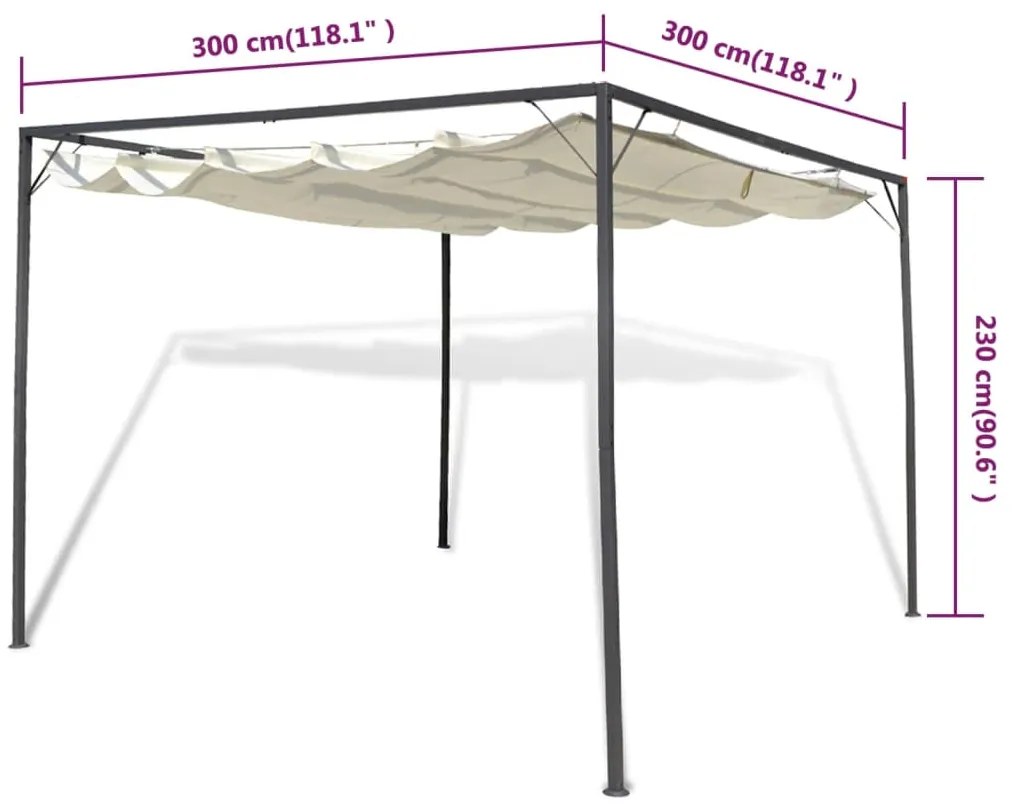 Gazebo para jardim com toldo retrátil