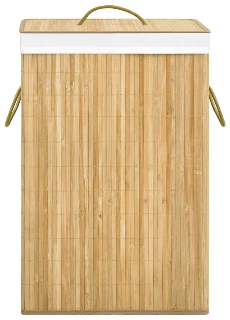 Cesto para roupa suja c/ 2 secções 72 L bambu