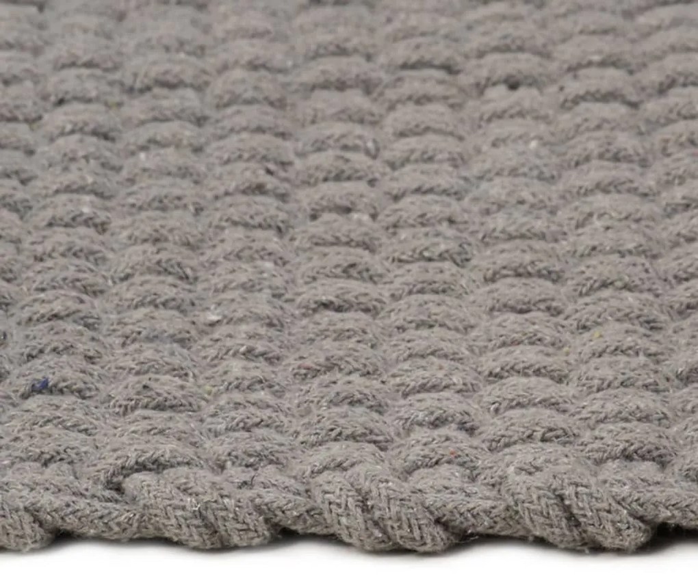 Tapete retangular 160x230 cm algodão cinza