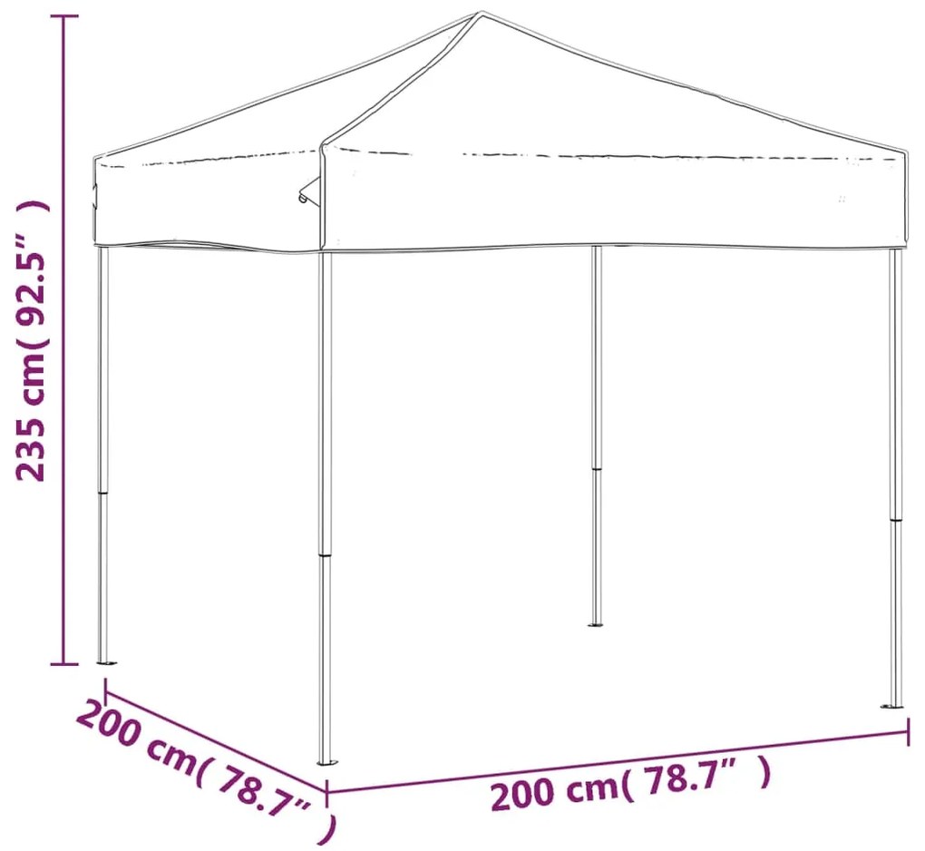 Tenda para festas dobrável 2x2 m azul