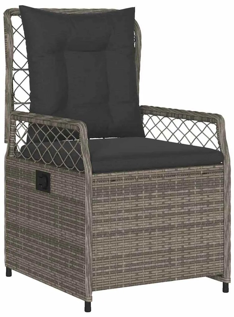 Conjunto de Jantar de Jardim 5 Peças em Rattan Sintético Cinza