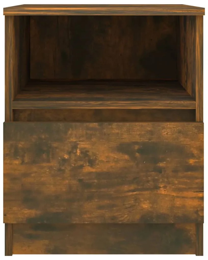 Mesa cabeceira 2pcs 40x40x50cm derivado madeira carvalho fumado