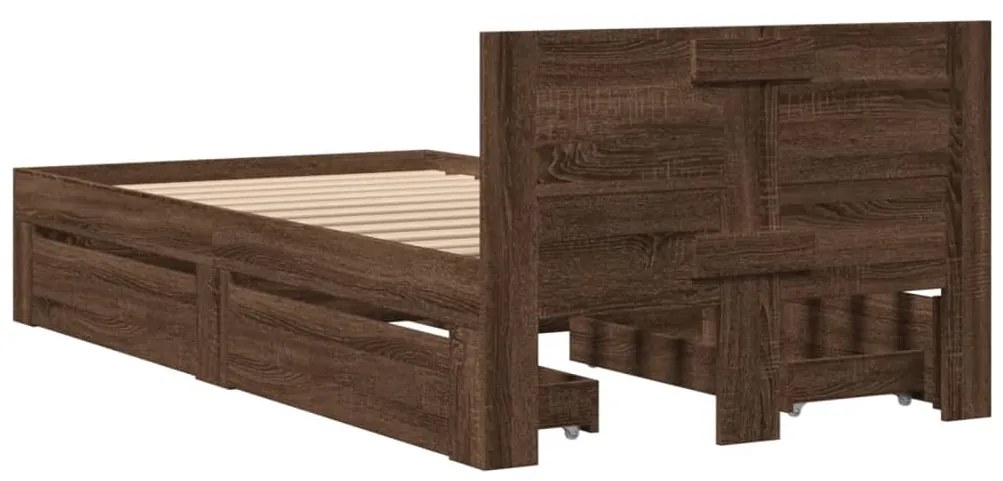 Estrutura cama c/ cabeceira derivados madeira carvalho castanho