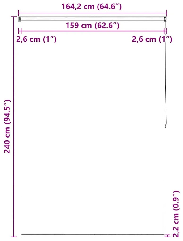 Estore de rolo para o duche 160x240 cm círculos