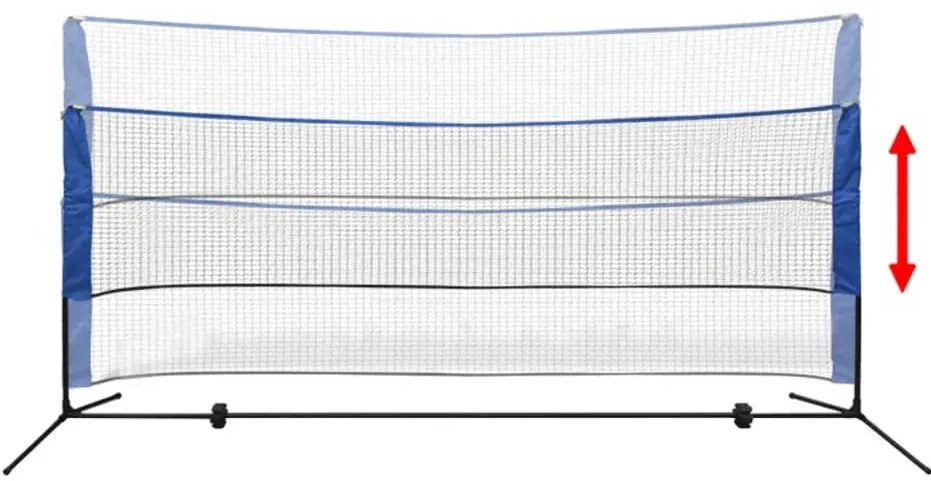 Conjunto rede de badminton com volantes 300 x 155 cm