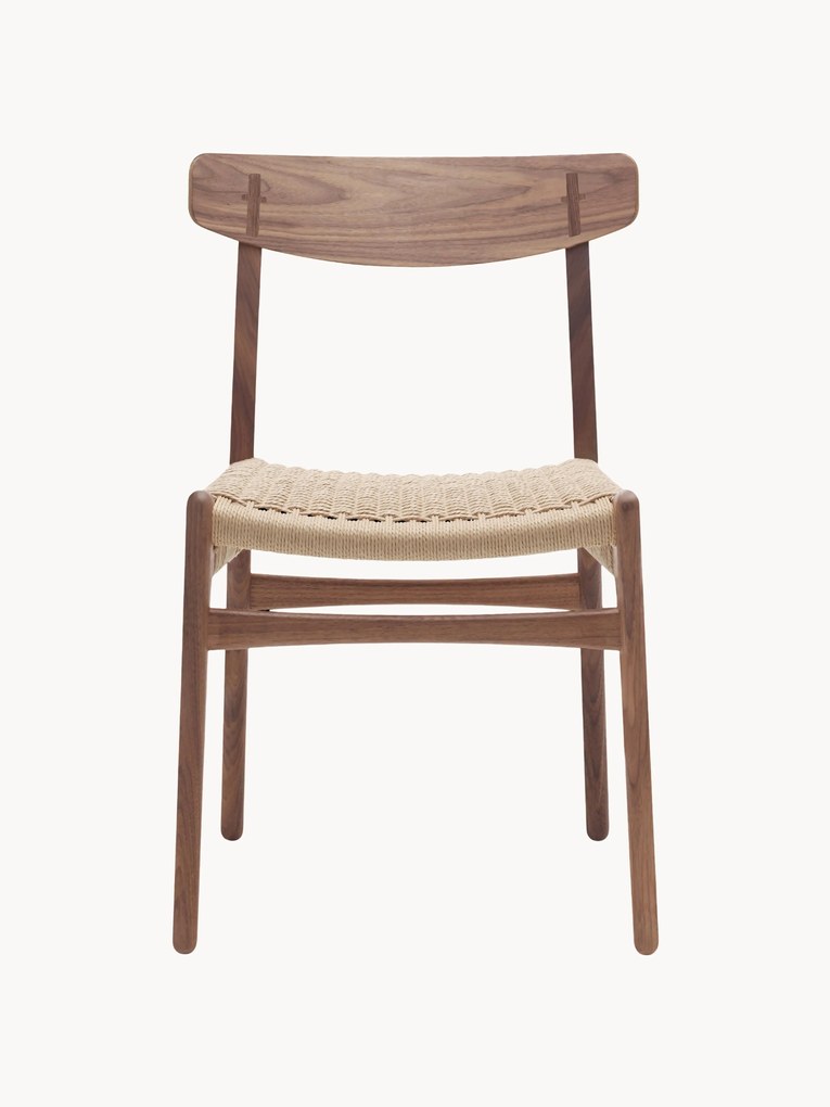 Cadeira de jantar em madeira com assento entrançado CH23