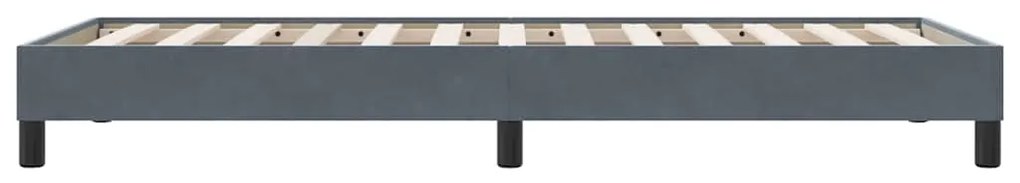 Estrutura de cama sem colchão 90x220 cm veludo cinzento-escuro