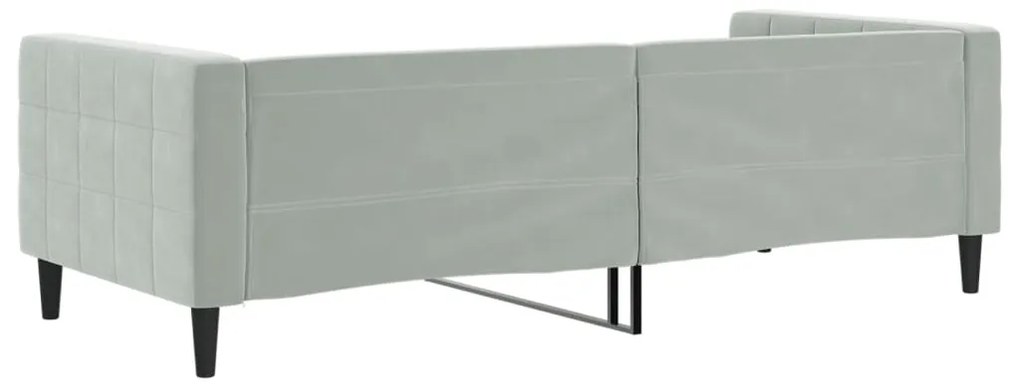 Sofá-cama 90x200 cm veludo cinzento-claro